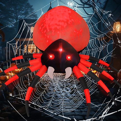 Final 3 Hours: 60% OFF for 8FT Halloween Inflatable Spider Outdoor Decoration with Red Lights