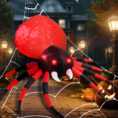 Final 3 Hours: 60% OFF for 8FT Halloween Inflatable Spider Outdoor Decoration with Red Lights