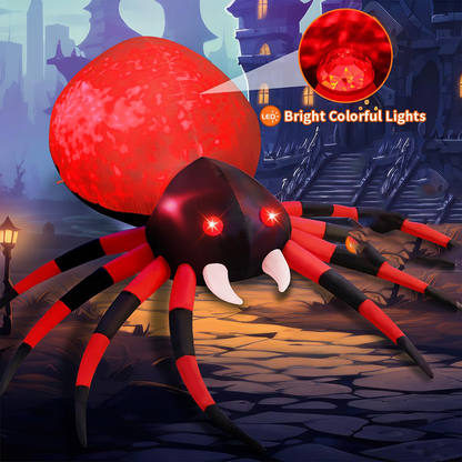 Final 3 Hours: 60% OFF for 8FT Halloween Inflatable Spider Outdoor Decoration with Red Lights