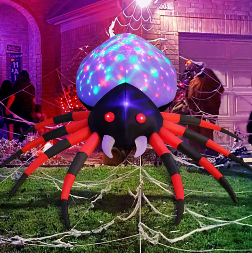 Final 3 Hours: 60% OFF for 8FT Halloween Inflatable Spider Outdoor Decoration with Red Lights