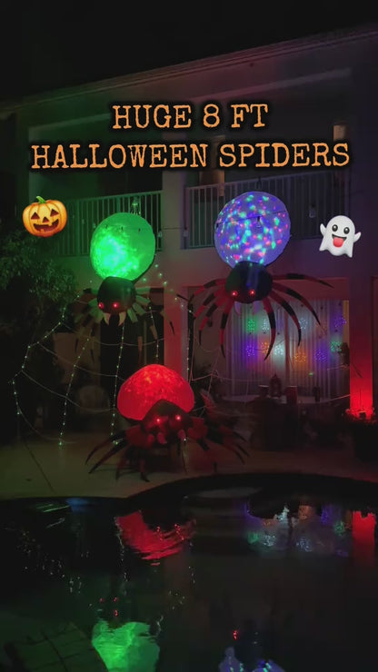 Final 3 Hours: 60% OFF for 8FT Halloween Inflatable Spider Outdoor Decoration with Red Lights